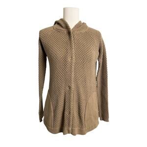 Anthropologie Sparrow Hooded Cardigan Sweater Womens Small Brown Boho Cottage